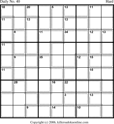 Killer Sudoku for 2/4/2006