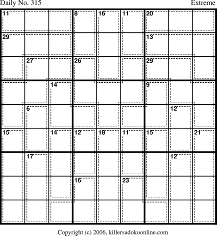 Killer Sudoku for 11/5/2006