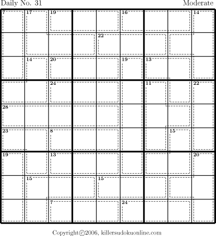 Killer Sudoku for 1/26/2006