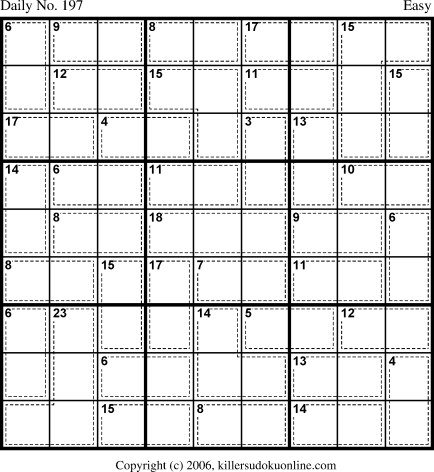Killer Sudoku for 7/11/2006