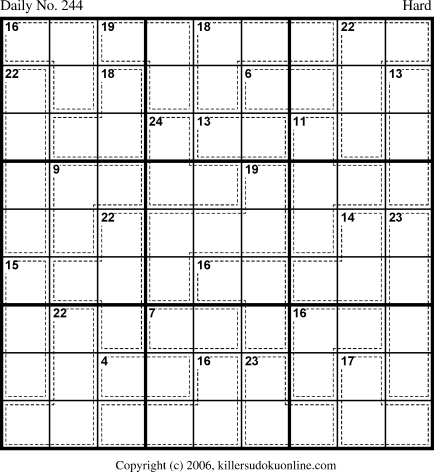 Killer Sudoku for 8/27/2006
