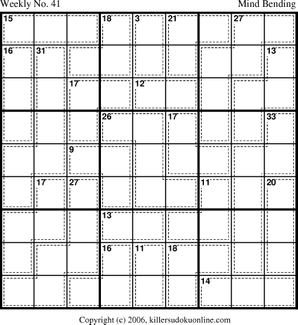 Killer Sudoku for 10/16/2006