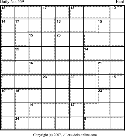 Killer Sudoku for 7/7/2007