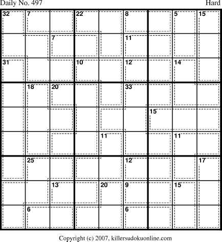 Killer Sudoku for 5/6/2007