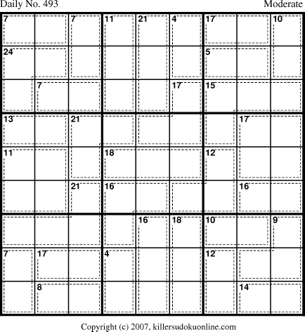 Killer Sudoku for 5/2/2007
