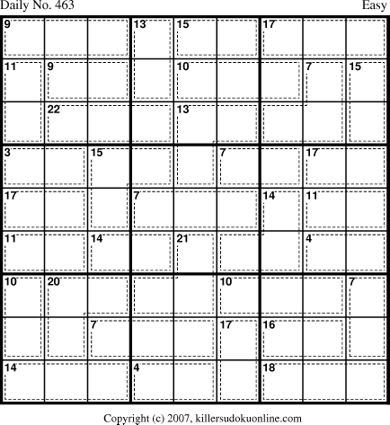 Killer Sudoku for 4/2/2007