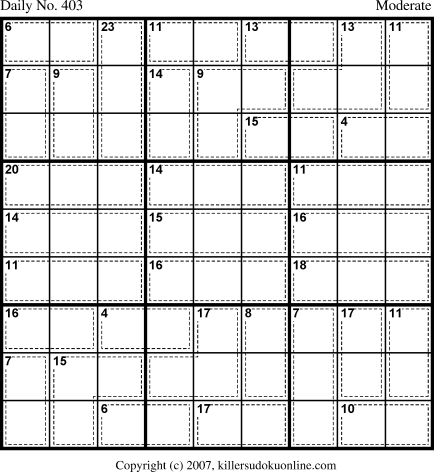 Killer Sudoku for 2/1/2007