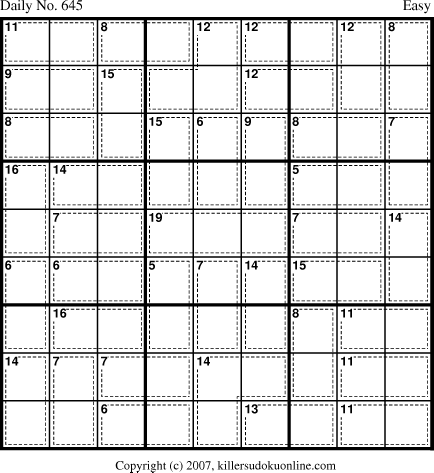 Killer Sudoku for 10/1/2007