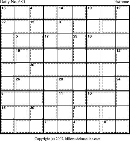 Killer Sudoku for 11/4/2007