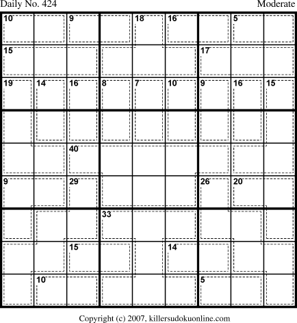 Killer Sudoku for 2/22/2007