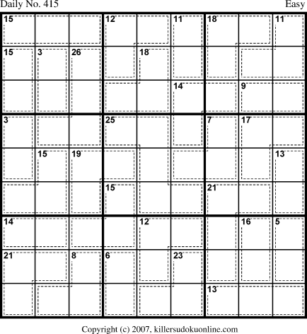 Killer Sudoku for 2/13/2007