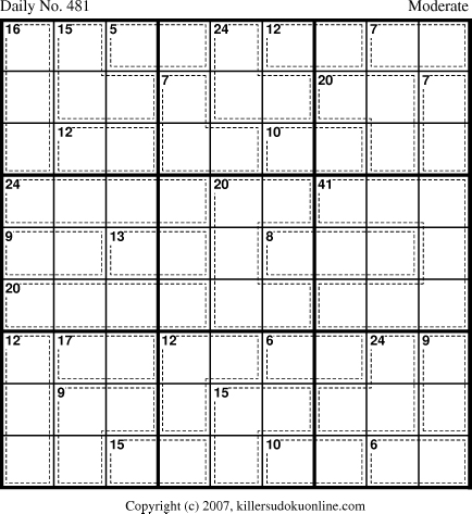 Killer Sudoku for 4/20/2007