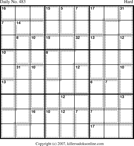 Killer Sudoku for 4/22/2007