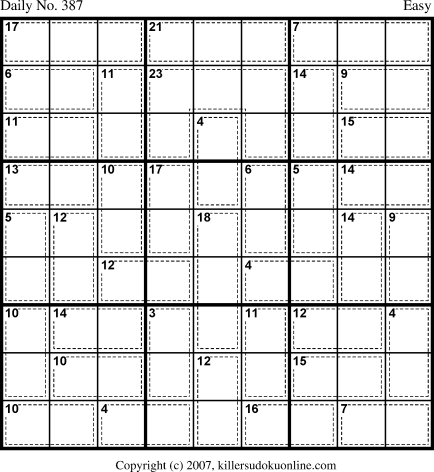 Killer Sudoku for 1/16/2007