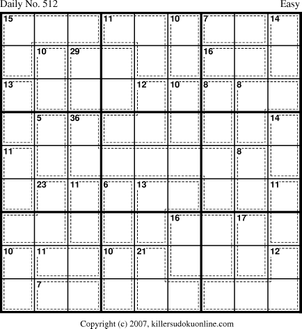 Killer Sudoku for 5/21/2007