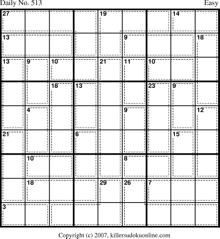 Killer Sudoku for 5/22/2007
