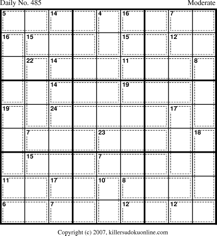 Killer Sudoku for 4/24/2007