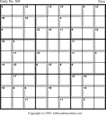 Killer Sudoku for 5/14/2007