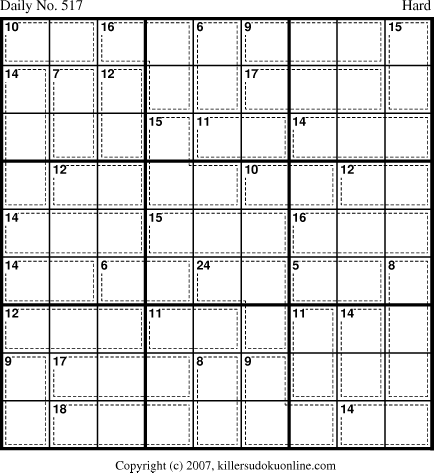 Killer Sudoku for 5/26/2007