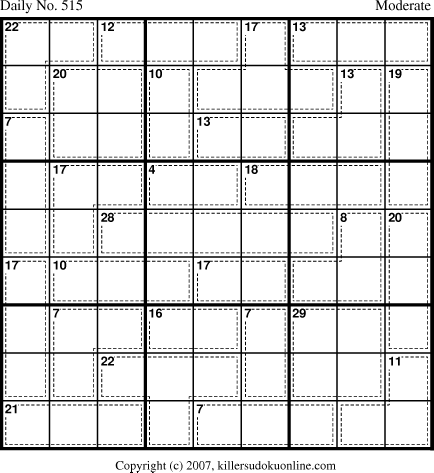 Killer Sudoku for 5/24/2007