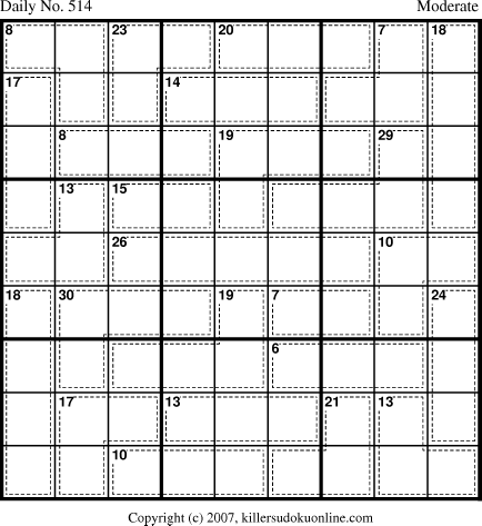 Killer Sudoku for 5/23/2007