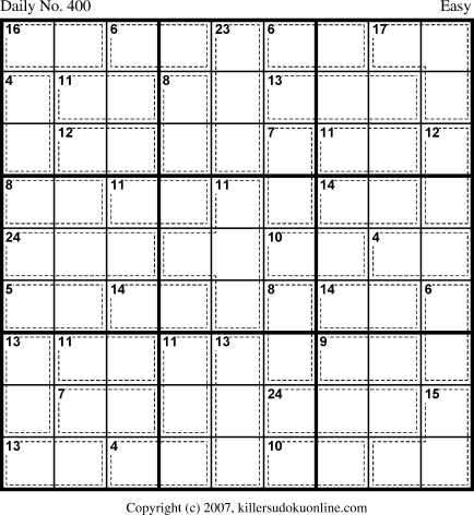 Killer Sudoku for 1/29/2007