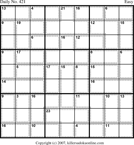 Killer Sudoku for 2/19/2007