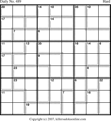 Killer Sudoku for 4/28/2007