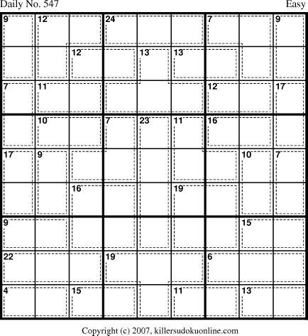 Killer Sudoku for 6/25/2007