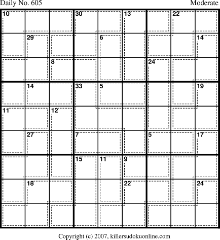 Killer Sudoku for 8/22/2007