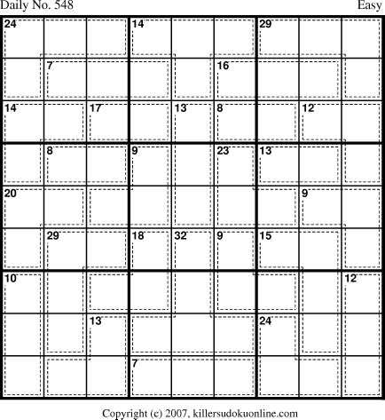 Killer Sudoku for 6/26/2007