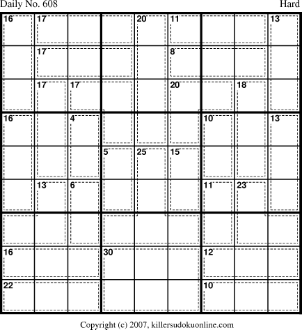 Killer Sudoku for 8/25/2007