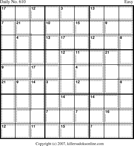 Killer Sudoku for 8/27/2007