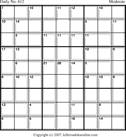 Killer Sudoku for 8/29/2007