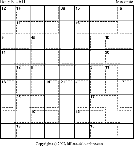 Killer Sudoku for 8/28/2007