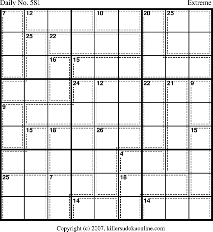 Killer Sudoku for 7/29/2007
