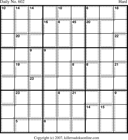 Killer Sudoku for 8/19/2007