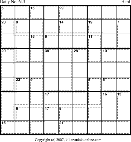 Killer Sudoku for 9/29/2007