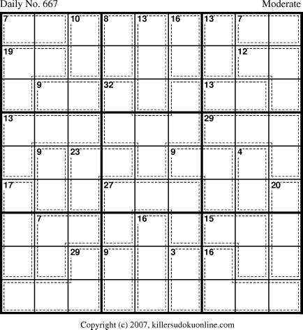 Killer Sudoku for 10/23/2007