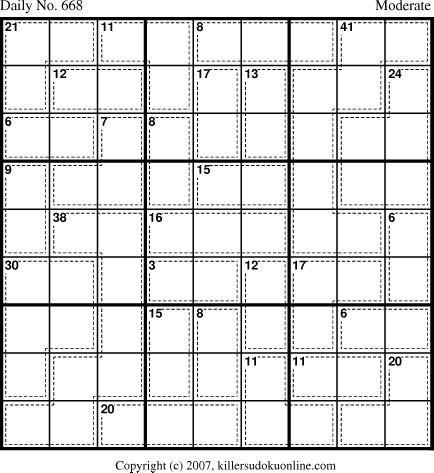 Killer Sudoku for 10/24/2007