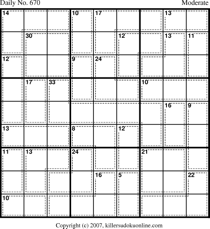 Killer Sudoku for 10/26/2007