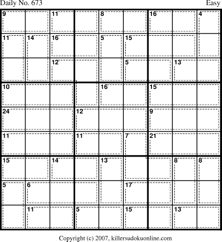 Killer Sudoku for 10/29/2007