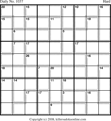 Killer Sudoku for 10/26/2008