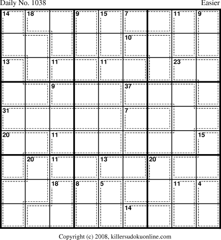 Killer Sudoku for 10/27/2008