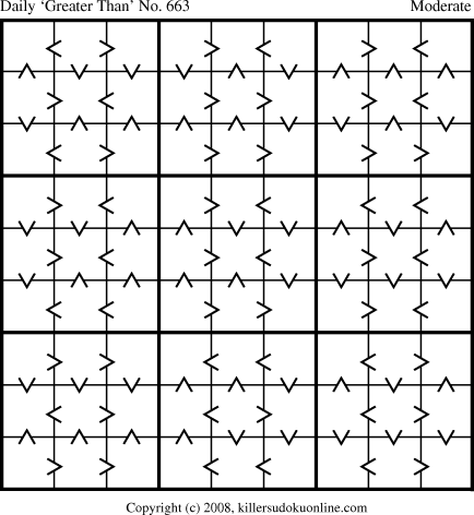 Greater Than Sudoku for  2/12/2008