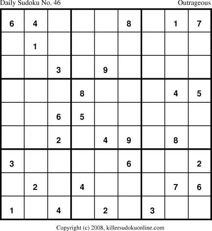 Killer Sudoku for 4/24/2008
