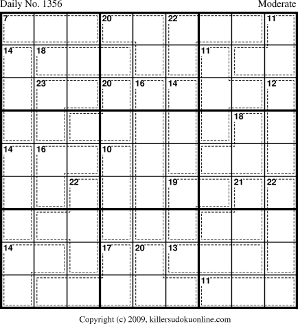 Killer Sudoku for 9/9/2009