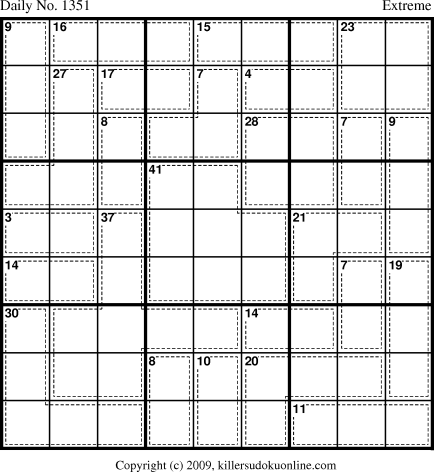Killer Sudoku for 9/4/2009