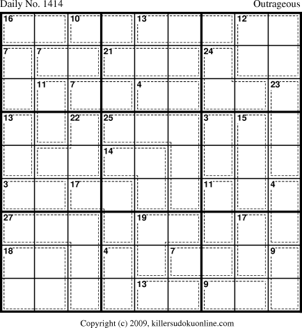 Killer Sudoku for 11/1/2009