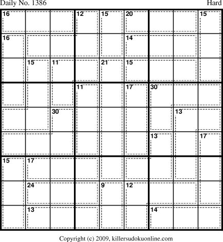 Killer Sudoku for 10/9/2009
